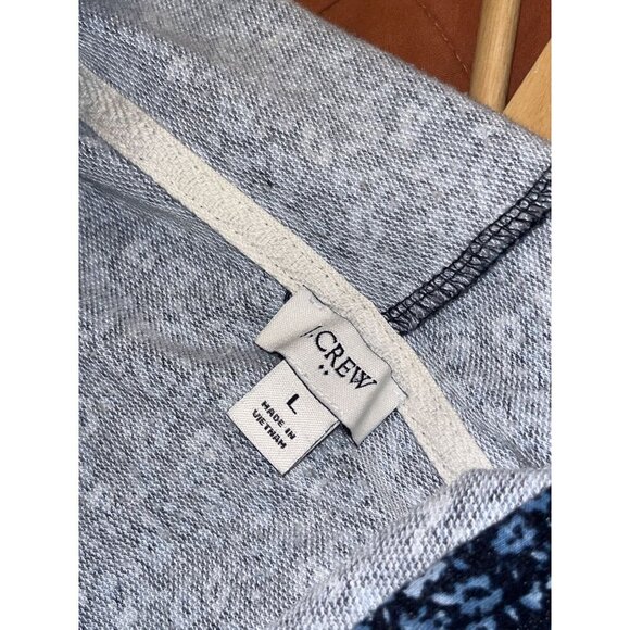 J.Crew Blue Floral Lightweight Stretch Pullover Hoodie Women's Size Large - Picture 6 of 8